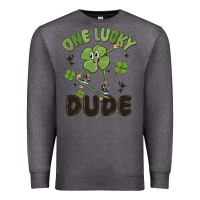 Charcoal Heather one lucky dude Premium Sweatshirt - MaliasSmallBusiness