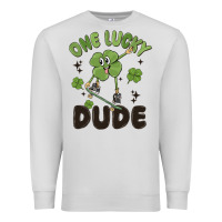 Dove Grey one lucky dude Premium Sweatshirt - MaliasSmallBusiness