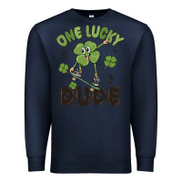 Navy one lucky dude Premium Sweatshirt - MaliasSmallBusiness