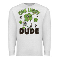 Oatmeal Heather one lucky dude Premium Sweatshirt - MaliasSmallBusiness