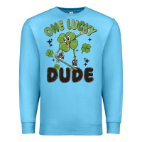 Ocean Blue one lucky dude Premium Sweatshirt - MaliasSmallBusiness