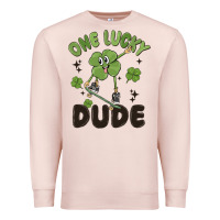 Pale Pink one lucky dude Premium Sweatshirt - MaliasSmallBusiness