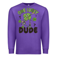 Purple one lucky dude Premium Sweatshirt - MaliasSmallBusiness