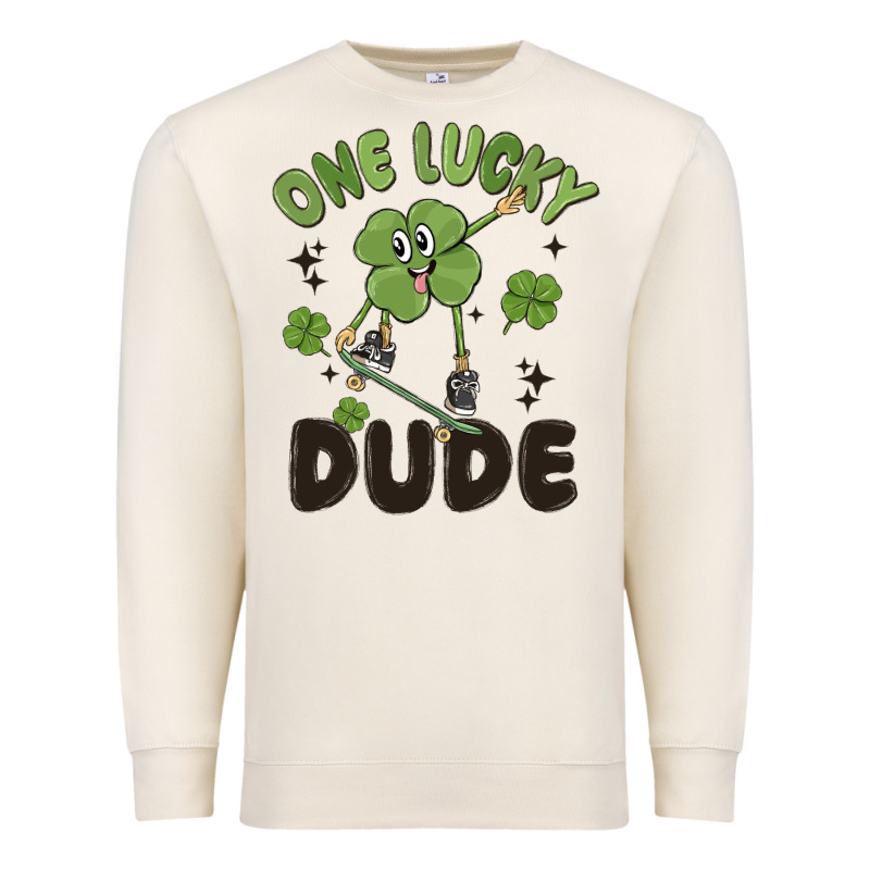 One Lucky Dude Premium Sweatshirt by MaliasSmallBusiness | Teevron