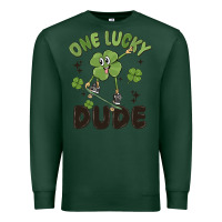 Sports Green one lucky dude Premium Sweatshirt - MaliasSmallBusiness