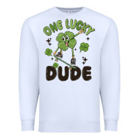 White one lucky dude Premium Sweatshirt - MaliasSmallBusiness
