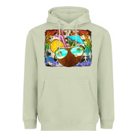 Matcha coconut drink with sunglasses Heavyweight Hoodie - Jasminsmagicworld