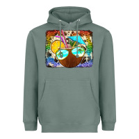 Sage coconut drink with sunglasses Heavyweight Hoodie - Jasminsmagicworld