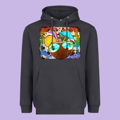 Coconut Drink With Sunglasses Heavyweight Hoodie Designed By Jasminsmagicworld