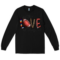 Black for the love of the game football Long Sleeve Tee - CowhideDigitalArt