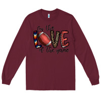 Burgundy for the love of the game football Long Sleeve Tee - CowhideDigitalArt