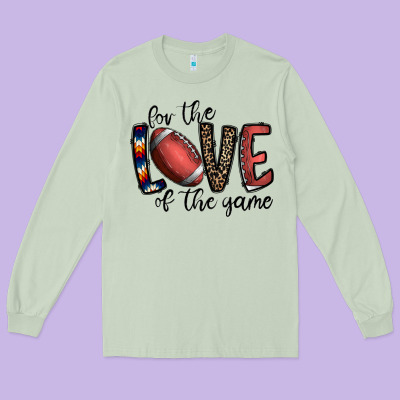 For The Love Of The Game Football Long Sleeve Tee Designed By Cowhidedigitalart