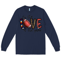 Navy for the love of the game football Long Sleeve Tee - CowhideDigitalArt