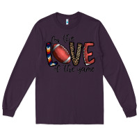 Plum for the love of the game football Long Sleeve Tee - CowhideDigitalArt