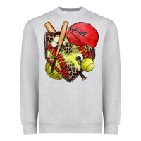 Heather Grey softball home plate Heavyweight Sweatshirt - Zillion Design Studio