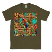 Army Green macaw parrot seamless pattern Classic Tee - HRA Design Shop