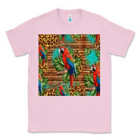 Bubblegum Pink macaw parrot seamless pattern Classic Tee - HRA Design Shop