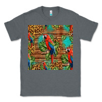 Charcoal Heather macaw parrot seamless pattern Classic Tee - HRA Design Shop