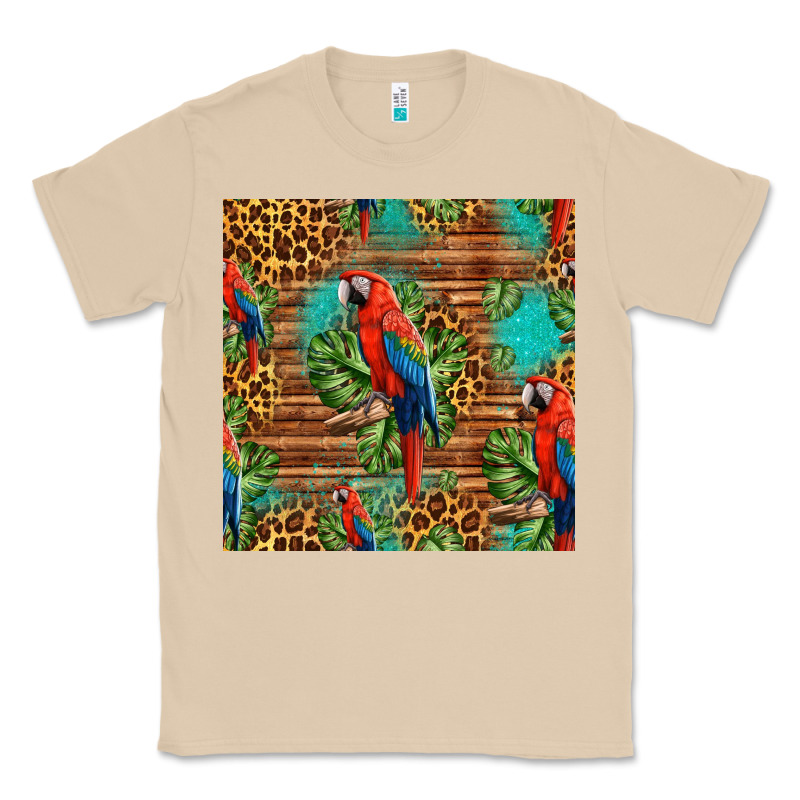 Macaw Parrot Seamless Pattern Classic Tee by HRA Design Shop | Teevron