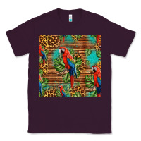 Plum macaw parrot seamless pattern Classic Tee - HRA Design Shop