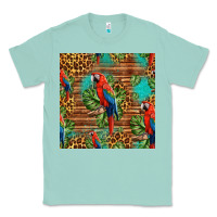 Seafoam macaw parrot seamless pattern Classic Tee - HRA Design Shop