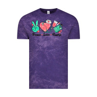 Cloud Purple peace love nurse Vintage Tee - texasbilliewilder