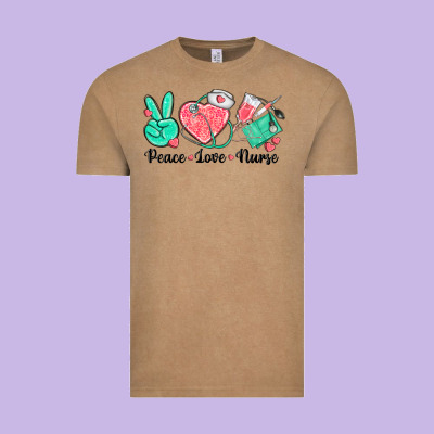 Peace Love Nurse Vintage Tee Designed By Texasbilliewilder