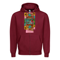 Burgundy raised 90's country guitar cactus sunflower's 12 oz can cooler  (slim) Zipper Hoodie - Artiststas
