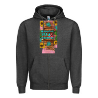 Charcoal Heather raised 90's country guitar cactus sunflower's 12 oz can cooler  (slim) Zipper Hoodie - Artiststas