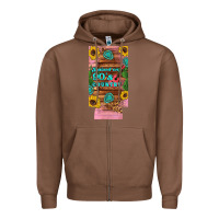Chestnut raised 90's country guitar cactus sunflower's 12 oz can cooler  (slim) Zipper Hoodie - Artiststas