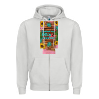 Dove Grey raised 90's country guitar cactus sunflower's 12 oz can cooler  (slim) Zipper Hoodie - Artiststas