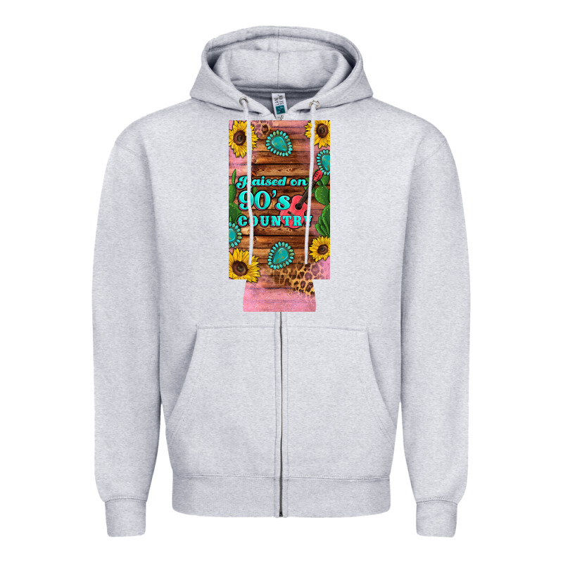 Raised 90's Country Guitar Cactus Sunflower's 12 Oz Can Cooler  (slim) Zipper Hoodie by Artiststas | Teevron