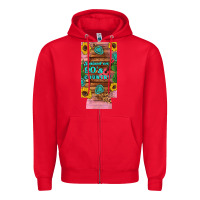 Red raised 90's country guitar cactus sunflower's 12 oz can cooler  (slim) Zipper Hoodie - Artiststas