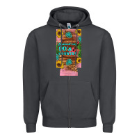 Smoke raised 90's country guitar cactus sunflower's 12 oz can cooler  (slim) Zipper Hoodie - Artiststas