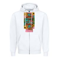 White raised 90's country guitar cactus sunflower's 12 oz can cooler  (slim) Zipper Hoodie - Artiststas