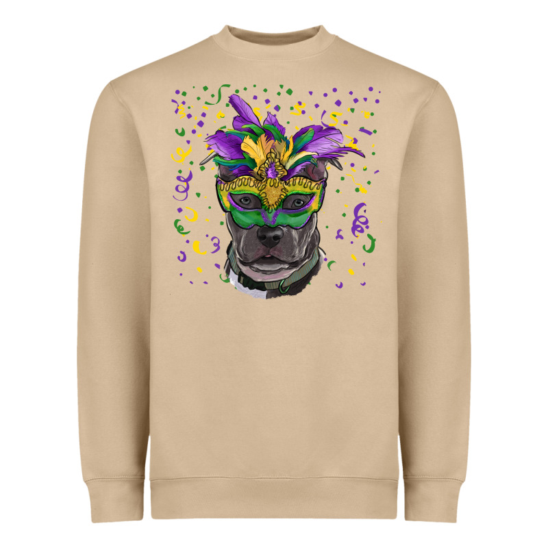 Mardi Gras  Mask Pitbull Heavyweight Sweatshirt by RanaPortraitStore | Teevron