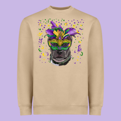 Heavyweight Sweatshirt mardi gras  mask pitbull