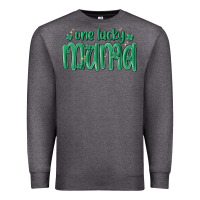 Charcoal Heather one lucky mama Premium Sweatshirt - MaliasSmallBusiness