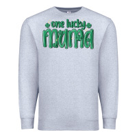 Heather Grey one lucky mama Premium Sweatshirt - MaliasSmallBusiness