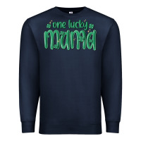 Navy one lucky mama Premium Sweatshirt - MaliasSmallBusiness