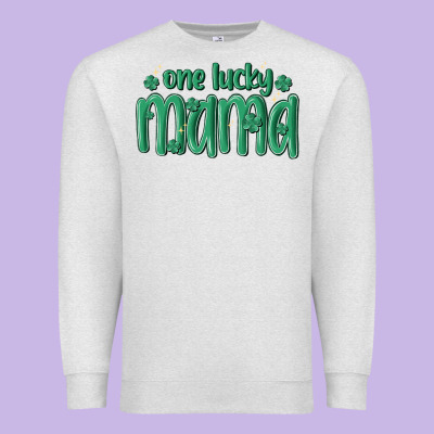 One Lucky Mama Premium Sweatshirt Designed By Maliassmallbusiness