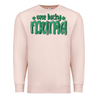 Pale Pink one lucky mama Premium Sweatshirt - MaliasSmallBusiness