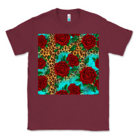 Burgundy leopard roses seamless pattern Classic Tee - HRA Design Shop