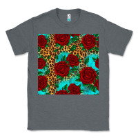 Charcoal Heather leopard roses seamless pattern Classic Tee - HRA Design Shop