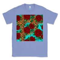 Colony Blue leopard roses seamless pattern Classic Tee - HRA Design Shop