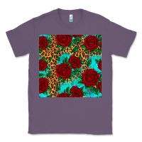 Lavender leopard roses seamless pattern Classic Tee - HRA Design Shop