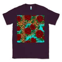 Plum leopard roses seamless pattern Classic Tee - HRA Design Shop