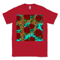 Red leopard roses seamless pattern Classic Tee - HRA Design Shop