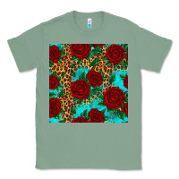 Sage leopard roses seamless pattern Classic Tee - HRA Design Shop