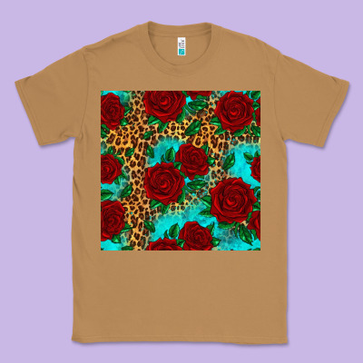 Leopard Roses Seamless Pattern Classic Tee Designed By Hra Design Shop
